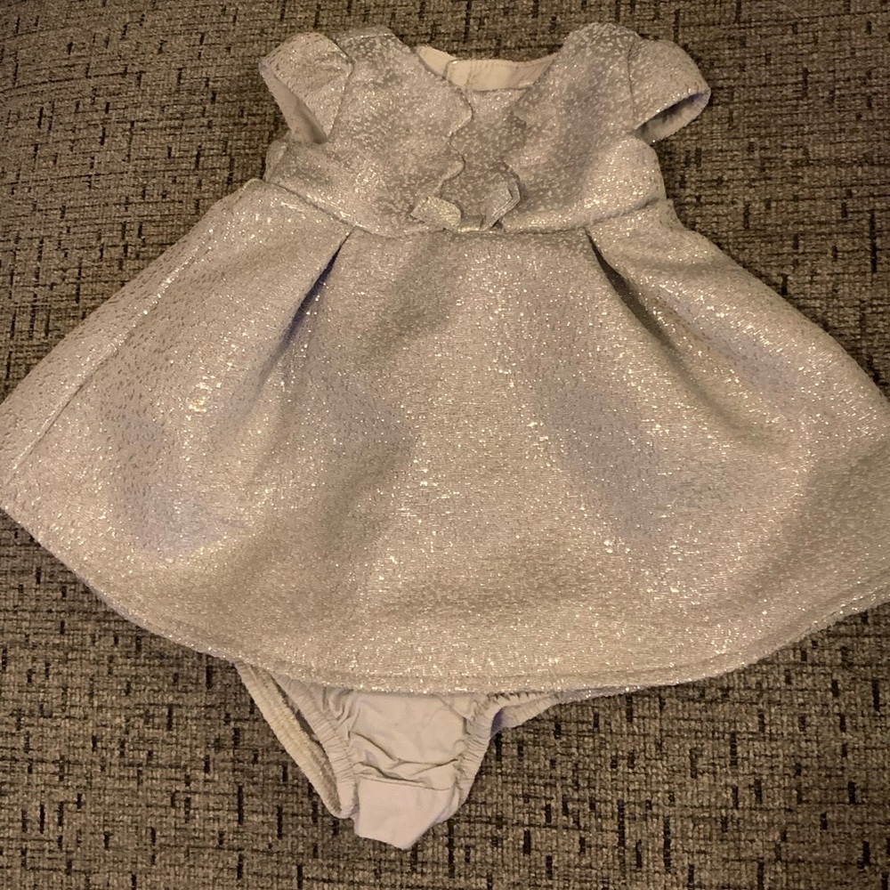 EUC Carters Silver Baby Formal Dress